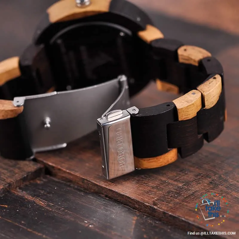 ⌚ Dual time-zoned, Unique Design Ultra-thin Wooden watch, themed to impress.