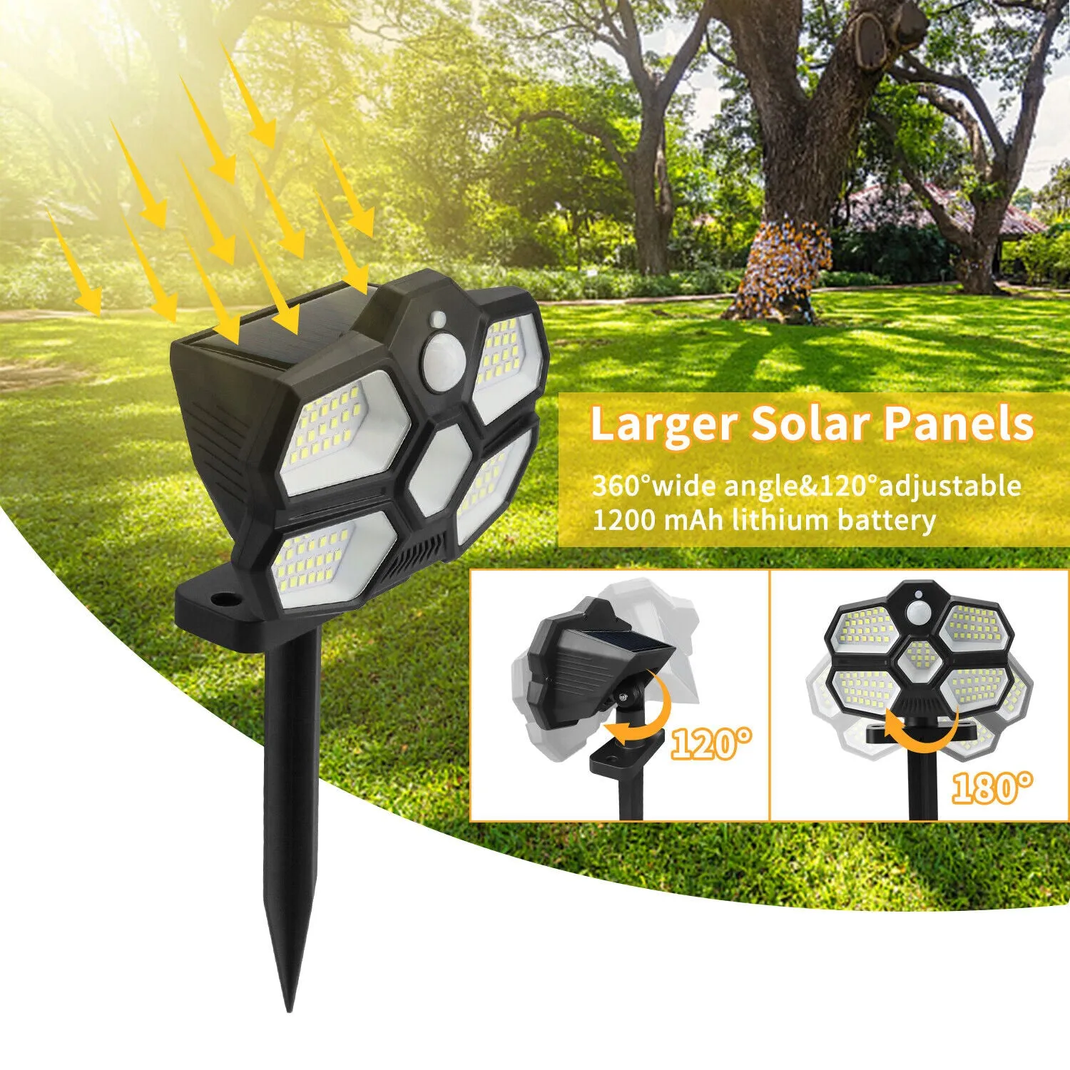 124Led Solar Powered Outdoor Lamp Sh-580A