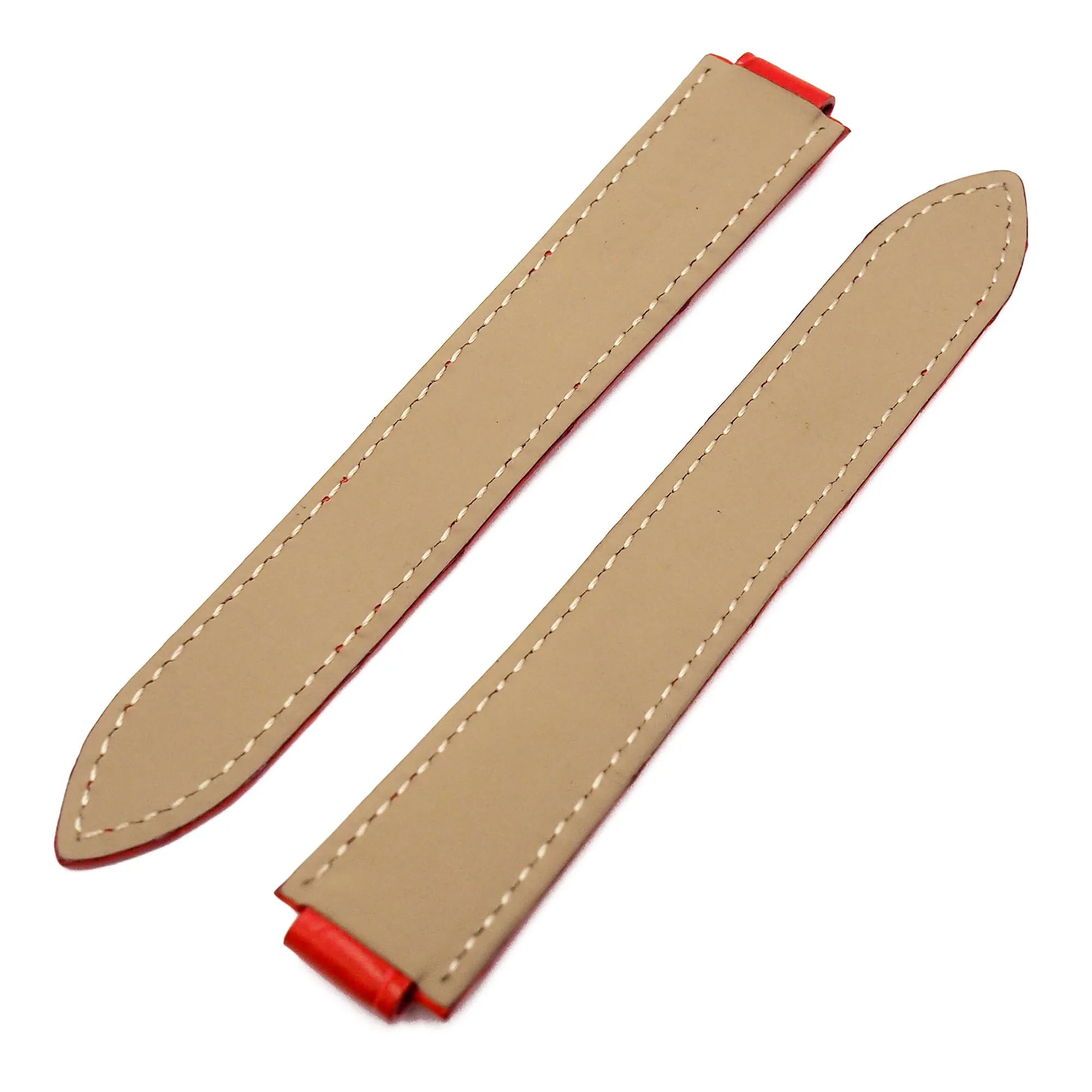 18mm Red Alligator Leather Watch Strap For Cartier Ballon Blue 36mm