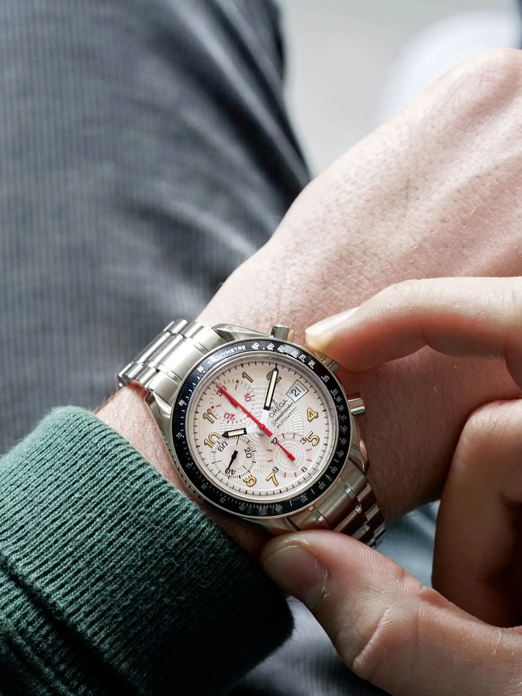 1995 OMEGA Speedmaster Automatic (Ref. 175.0083) MARK 40 W/ White Guilloche Dial