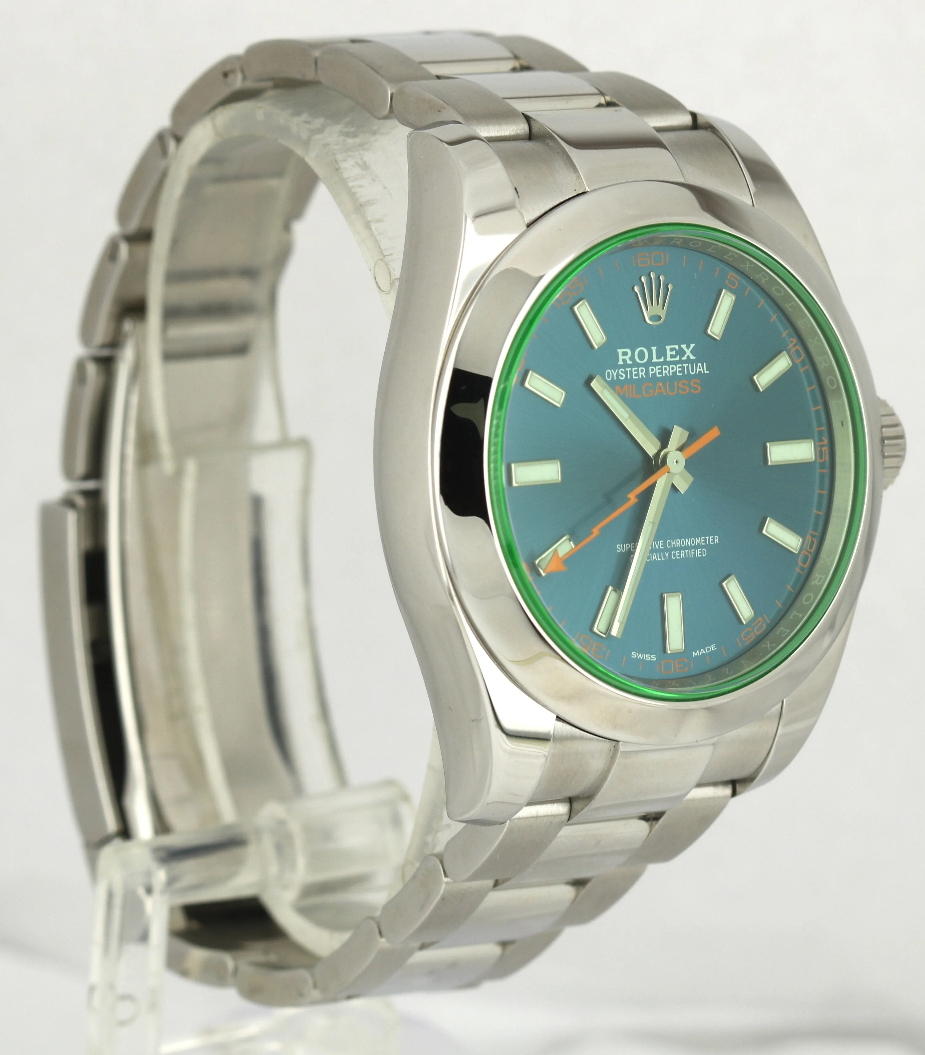 2021 NEW Rolex Milgauss Z-Blue Green Anniversary 40mm 116400 GV Stainless Watch