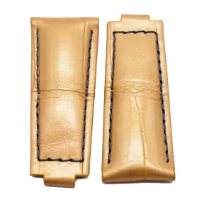 20mm Golden Yellow Alligator Leather Watch Strap For Rolex