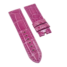 22mm, 24mm, 26mm Fandango Violet Alligator Leather Watch Strap For Panerai