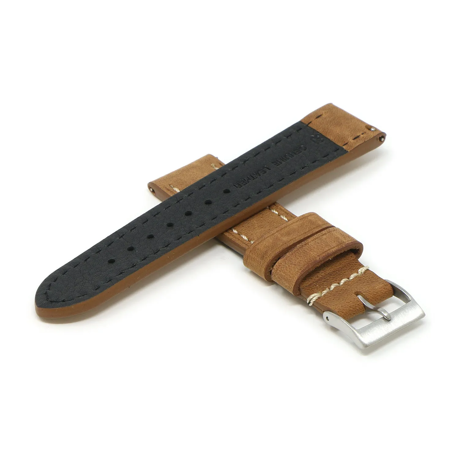 24mm Vintage Leather Smart Watch Strap (Short, Standard, Long)