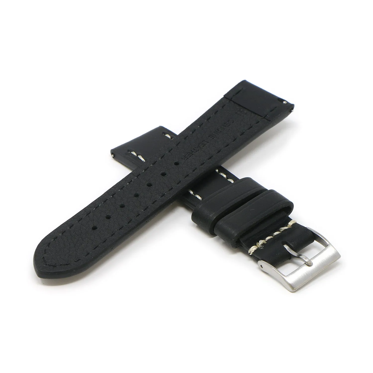 24mm Vintage Leather Smart Watch Strap (Short, Standard, Long)