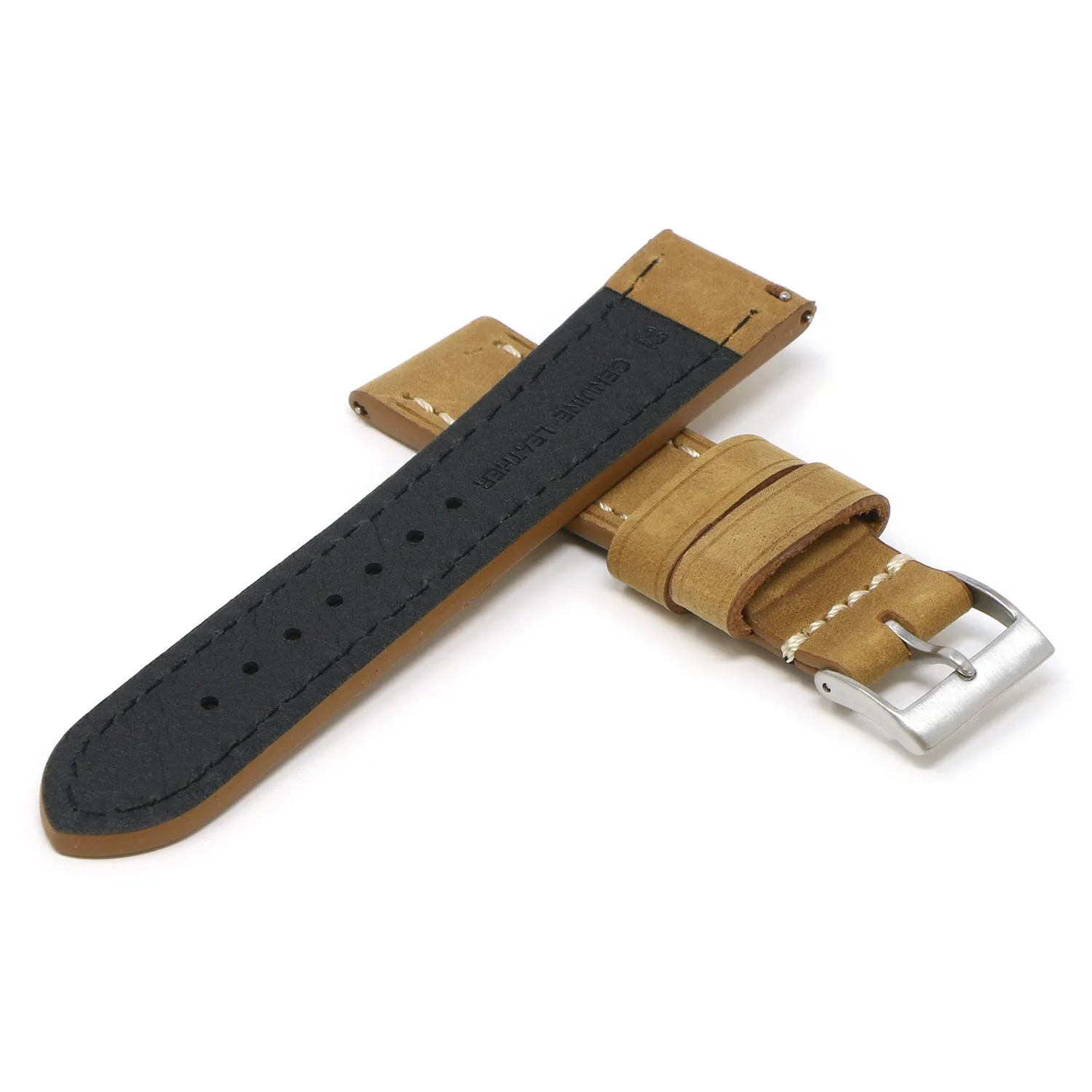 24mm Vintage Leather Smart Watch Strap (Short, Standard, Long)