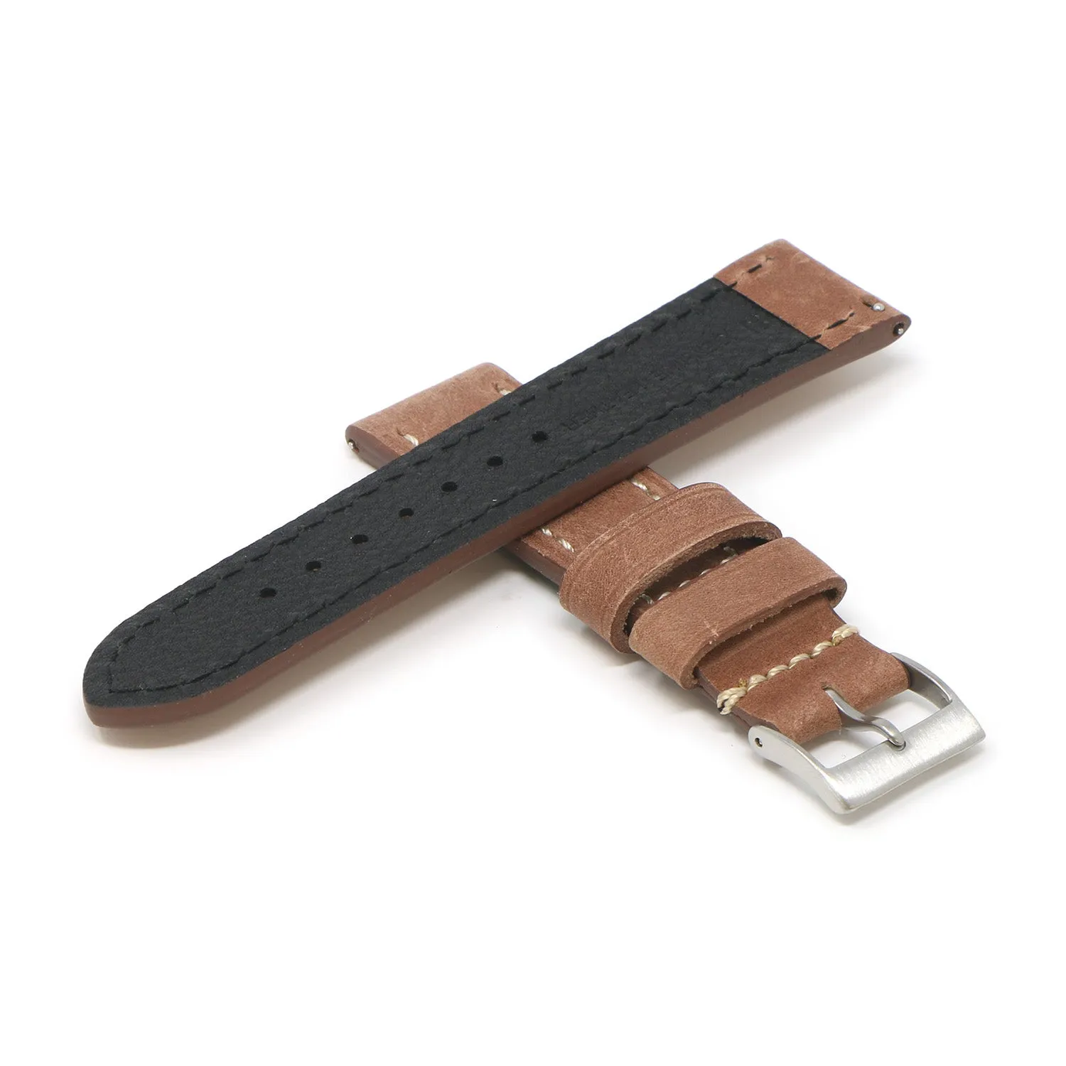 24mm Vintage Leather Smart Watch Strap (Short, Standard, Long)