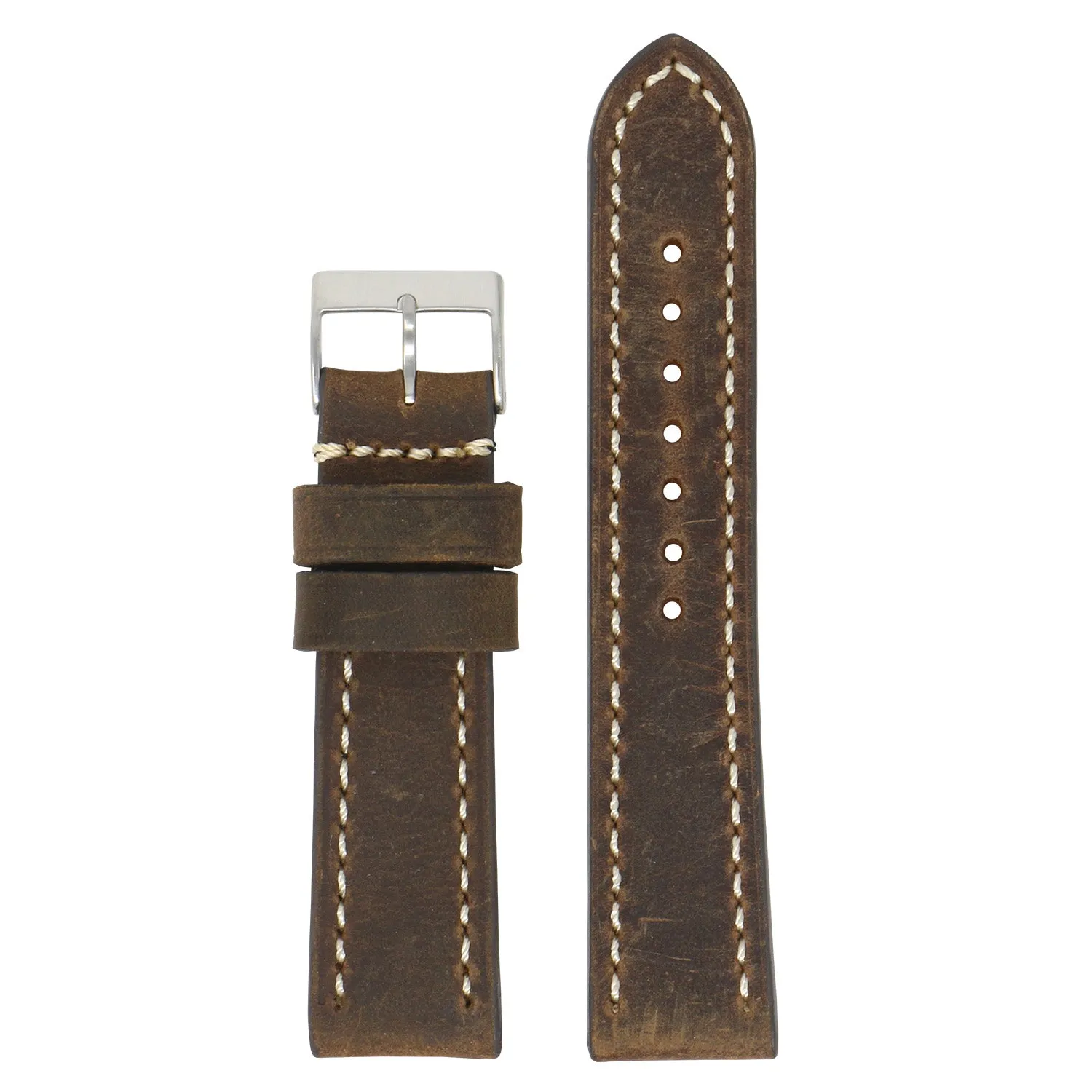 24mm Vintage Leather Smart Watch Strap (Short, Standard, Long)