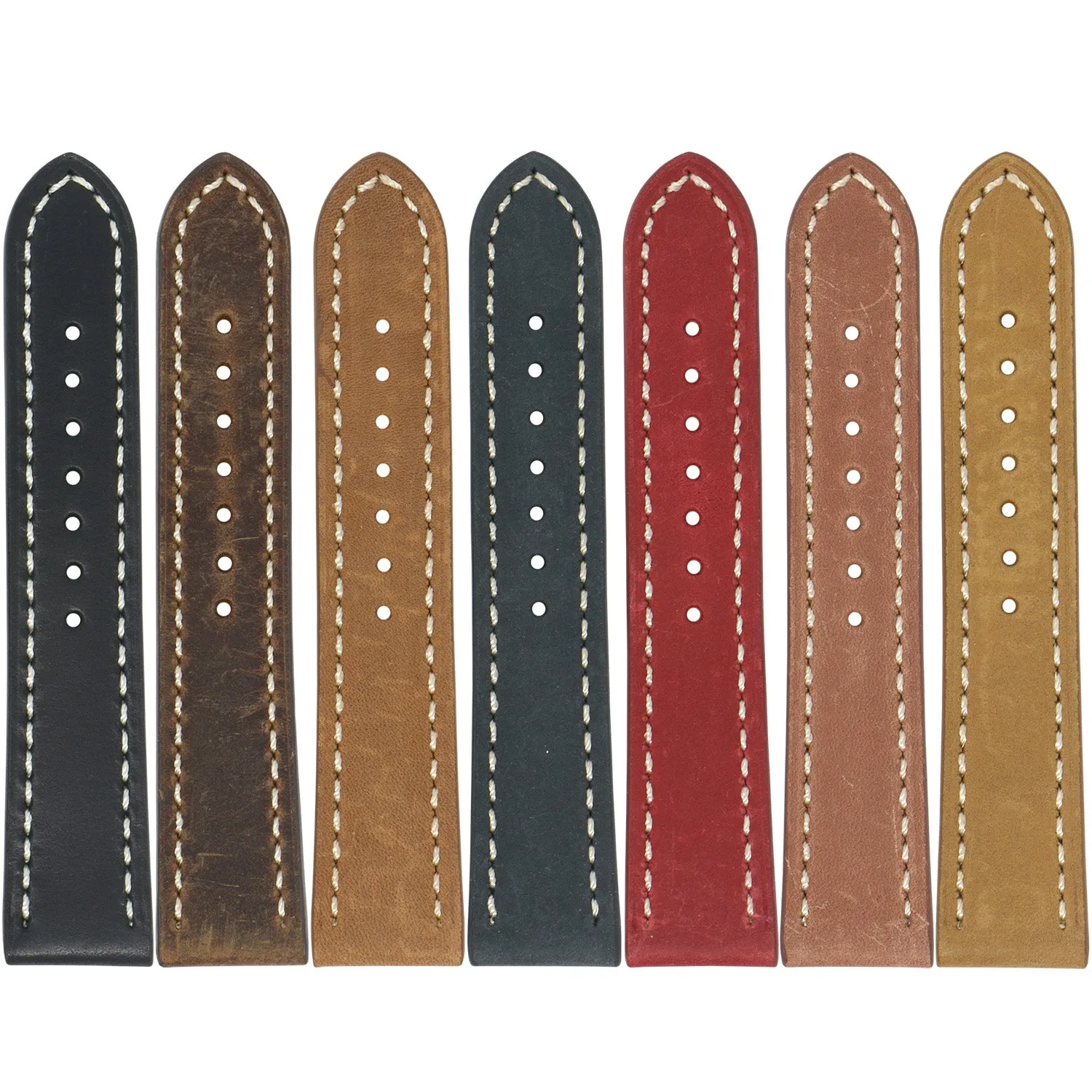 24mm Vintage Leather Smart Watch Strap (Short, Standard, Long)