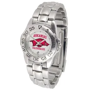 Arkansas Razorbacks Ladies Steel Band Sports Watch