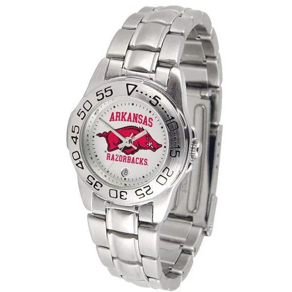 Arkansas Razorbacks Ladies Steel Band Sports Watch