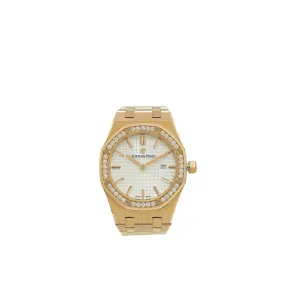 Audemars Piguet 18K Rose Gold Diamond Royal Oak Index 33mm Watch