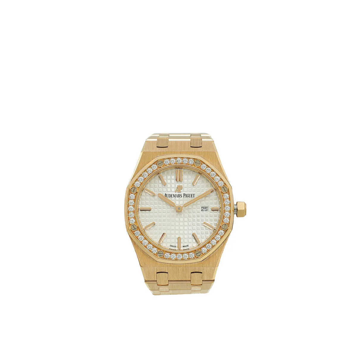 Audemars Piguet 18K Rose Gold Diamond Royal Oak Index 33mm Watch