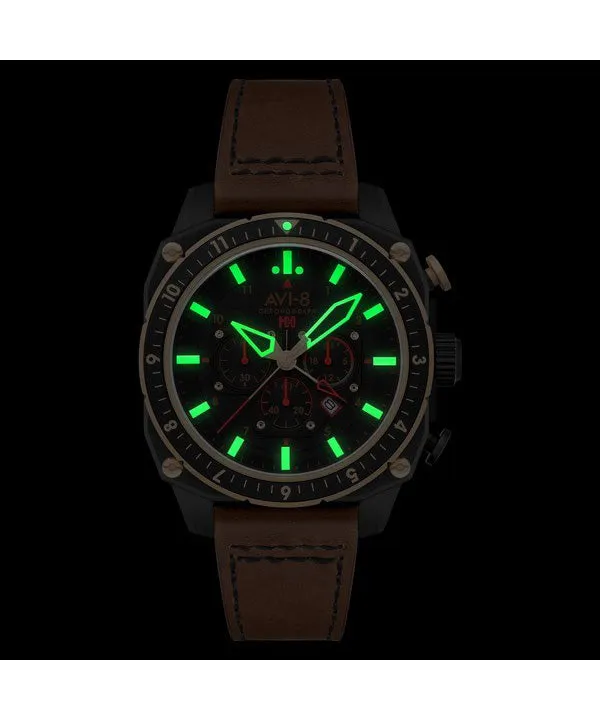 AVI-8 Hawker Hunter Atlas Dual Time Chronograph Jade Black Dial Quartz AV-4100-09 Mens Watch