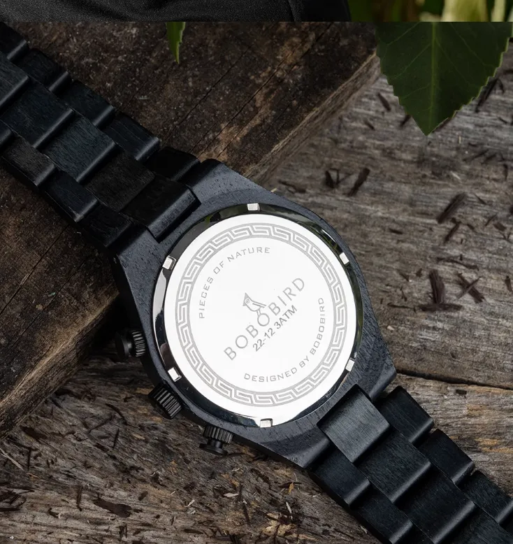 BOBO BIRD HARDLEX TIGERWOOD STAINLESS STEEL WATCH