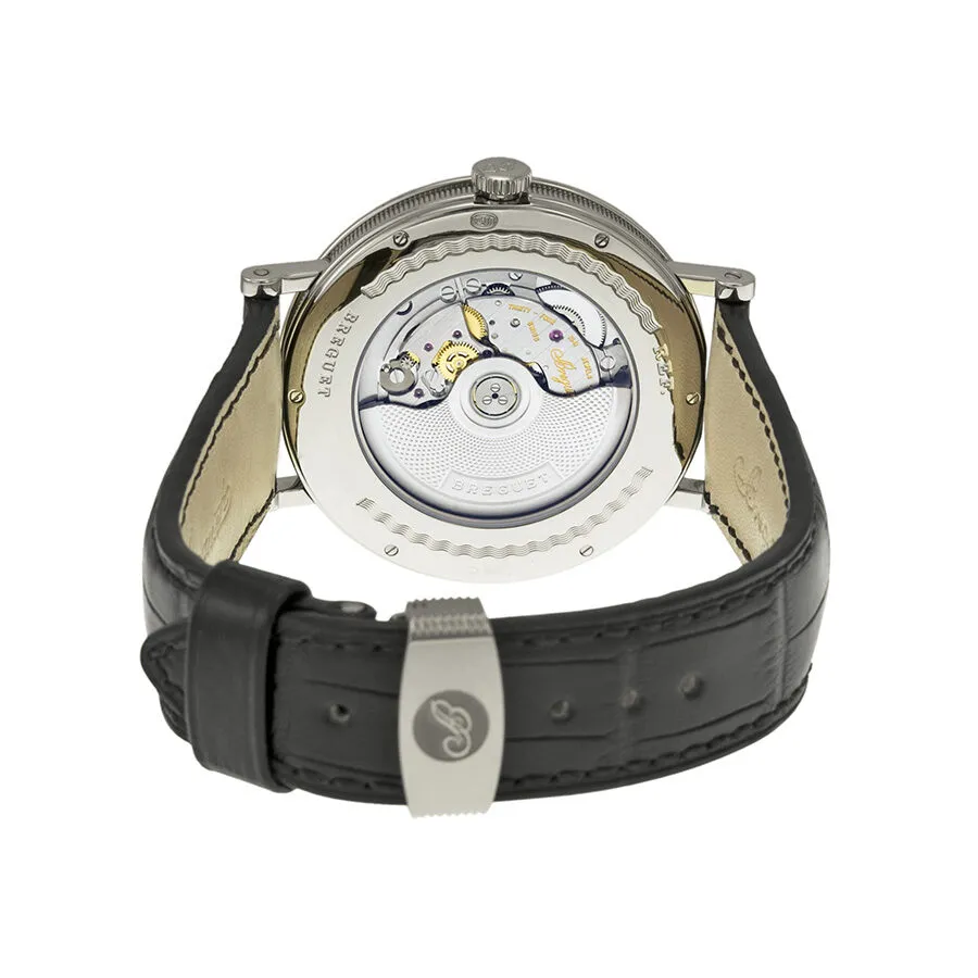 Breguet Classique Automatic Ultra Slim Silver Dial Black Leather Men's Watch 5207BB129V6