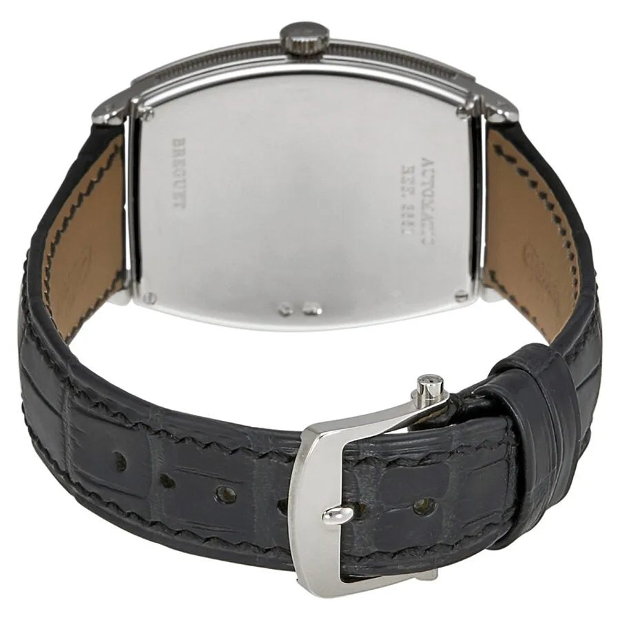 Breguet Heritage Silver Dial 18kt White Gold Diamond Black Leather Ladies Watch 3661BB12984DD00 3661BB/12/984.DD00