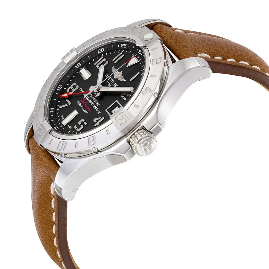 Breitling Avenger II GMT Automatic Black Dial Brown Leather Men's Watch A3239011-BC34BRLD A3239011-BC34-438X-A20D.1