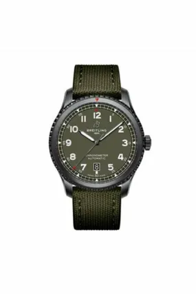 breitling aviator 8 curtiss warhawk 41mm brushed black steel men's watch