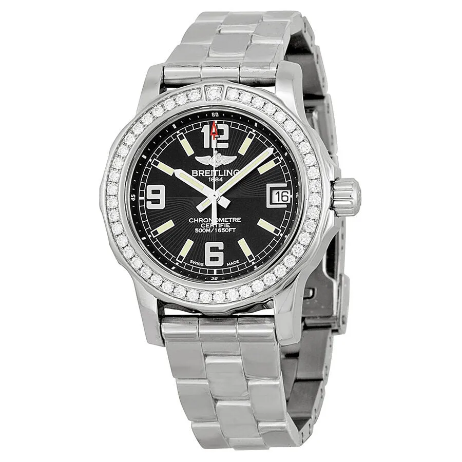 Breitling Colt 33 Black Dial Diamond Ladies Watch A7738753-BB51SS A7738753/BB51 - 158A