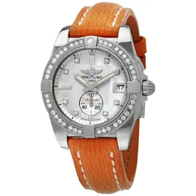 Breitling Galactic 36 Automatic Diamond Dial Orange Sahara Leather Watch A3733053/A717-239X A3733053/A717-217XS-A16BA.1