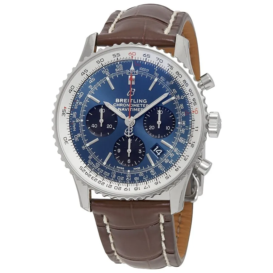 Breitling Navitimer 1 Chronograph Automatic Chronometer Blue Dial Men's Watch AB0121211C1P4