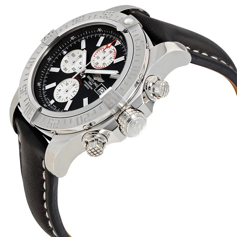 Breitling Super Avenger II Black Dial Black Leather Men's Watch A1337111/BC29BKLD A1337111-BC29-442X-A20D.1