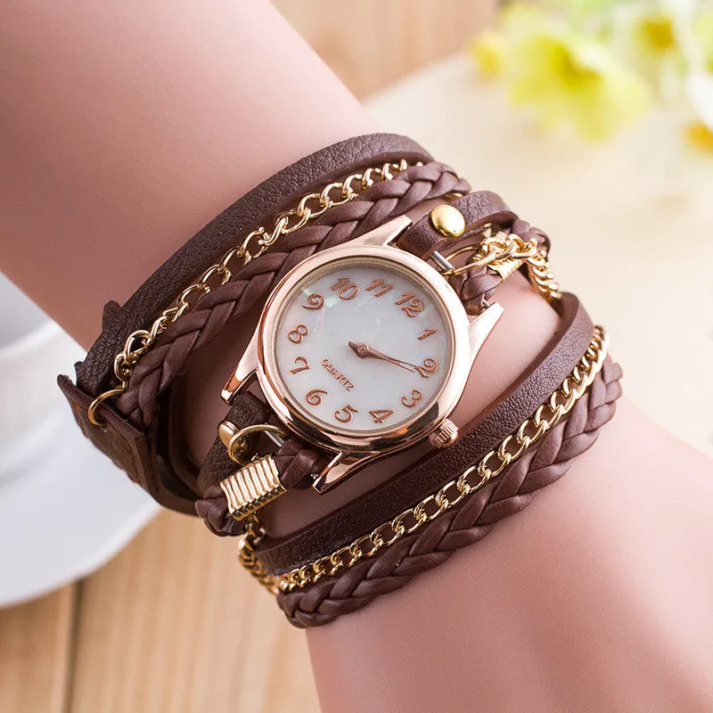 Bright Color Multilayer Woven Watch