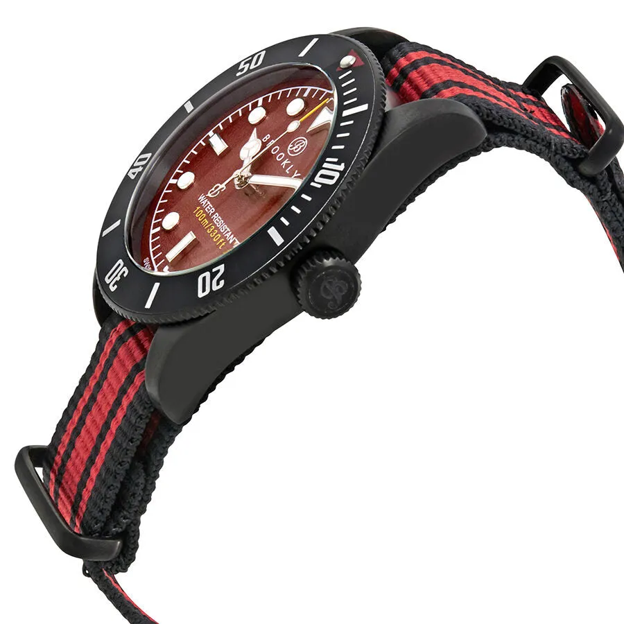 Brooklyn Watch Co. Black Eyed Pea Red Dial Men's Watch 306-G-05-BB-NSRDS