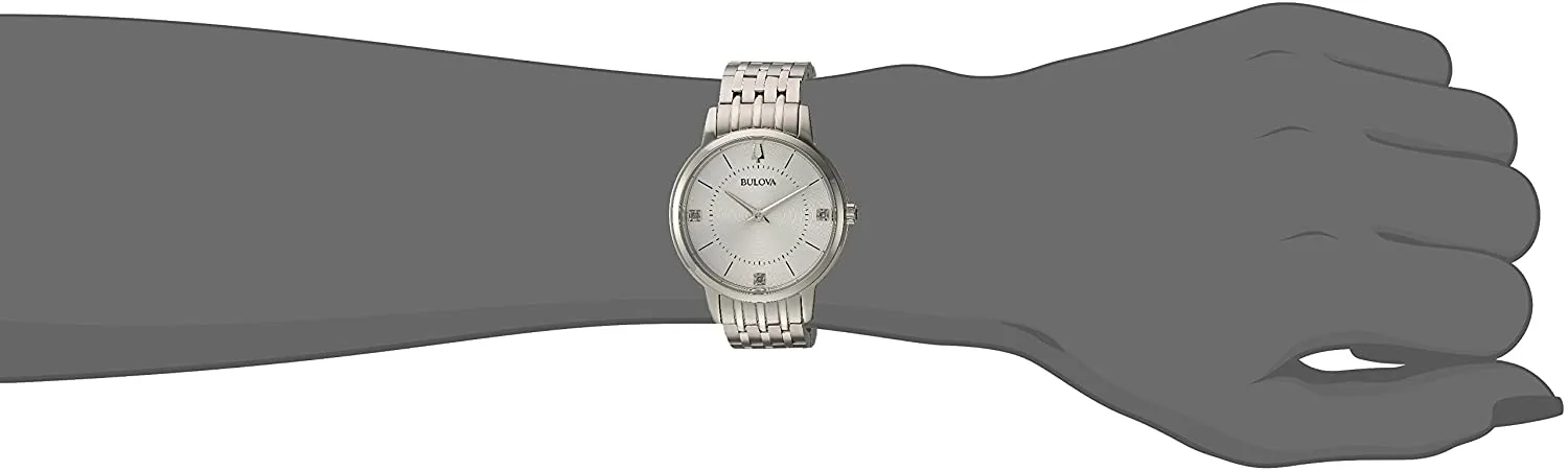 Bulova Classics Quartz Diamond Silver Dial Ladies Watch 96P183