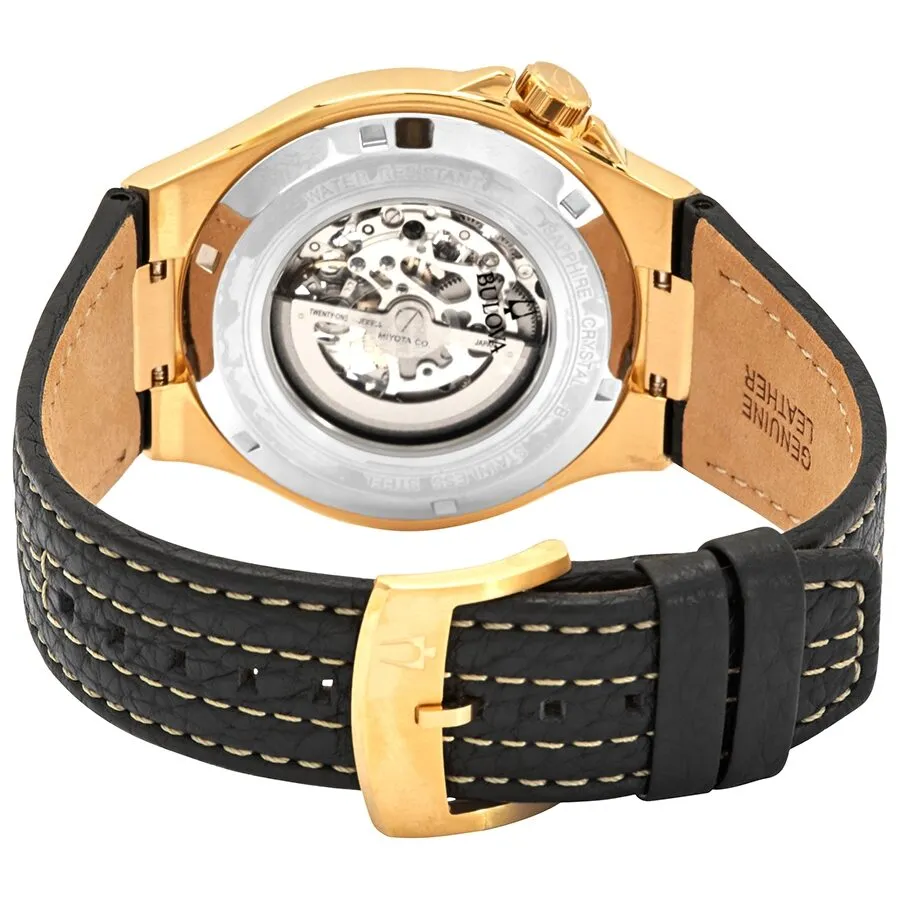 Bulova Maquina Automatic Men's Leather Watch 97A148