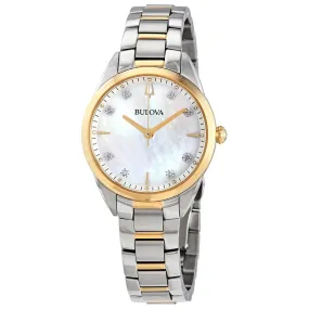 Bulova Sutton Quartz Diamond Mother of Pearl Dial Ladies Watch 98P184