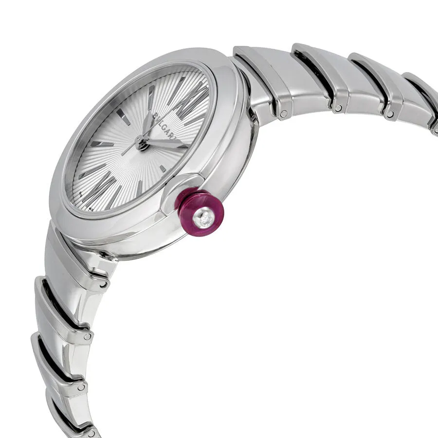 Bvlgari LVCEA Silver Opaline Dial Stainless Steel Ladies Watch 102219