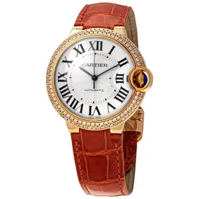 Cartier Ballon Bleu Automatic 18kt Yellow Gold Diamond Ladies Watch WE900451