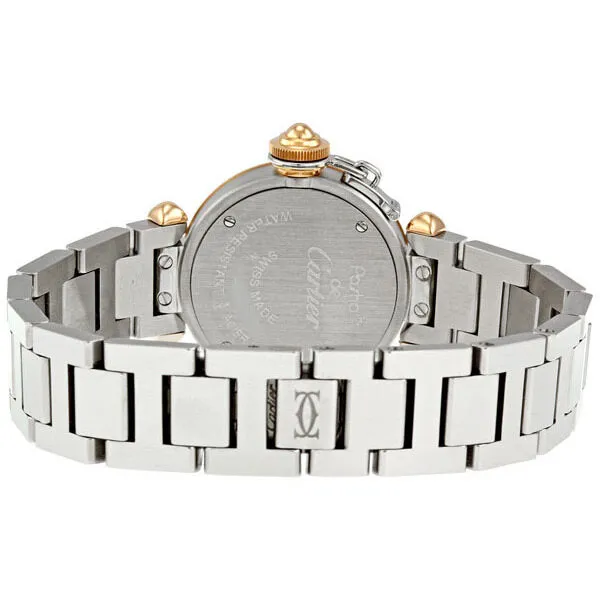Cartier Miss Pasha Silver Dial Diamond Bezel Ladies Watch WJ124021