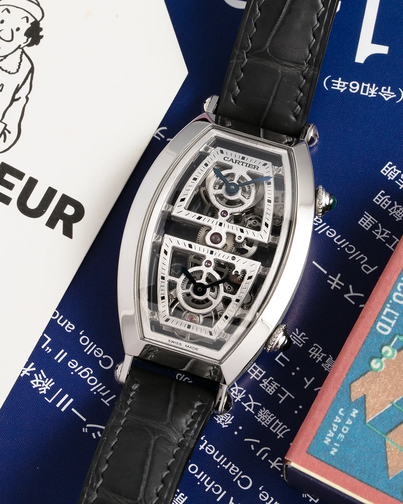 Cartier Privé Tonneau Skeleton Dual Time Platinum