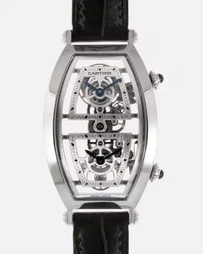 Cartier Privé Tonneau Skeleton Dual Time Platinum
