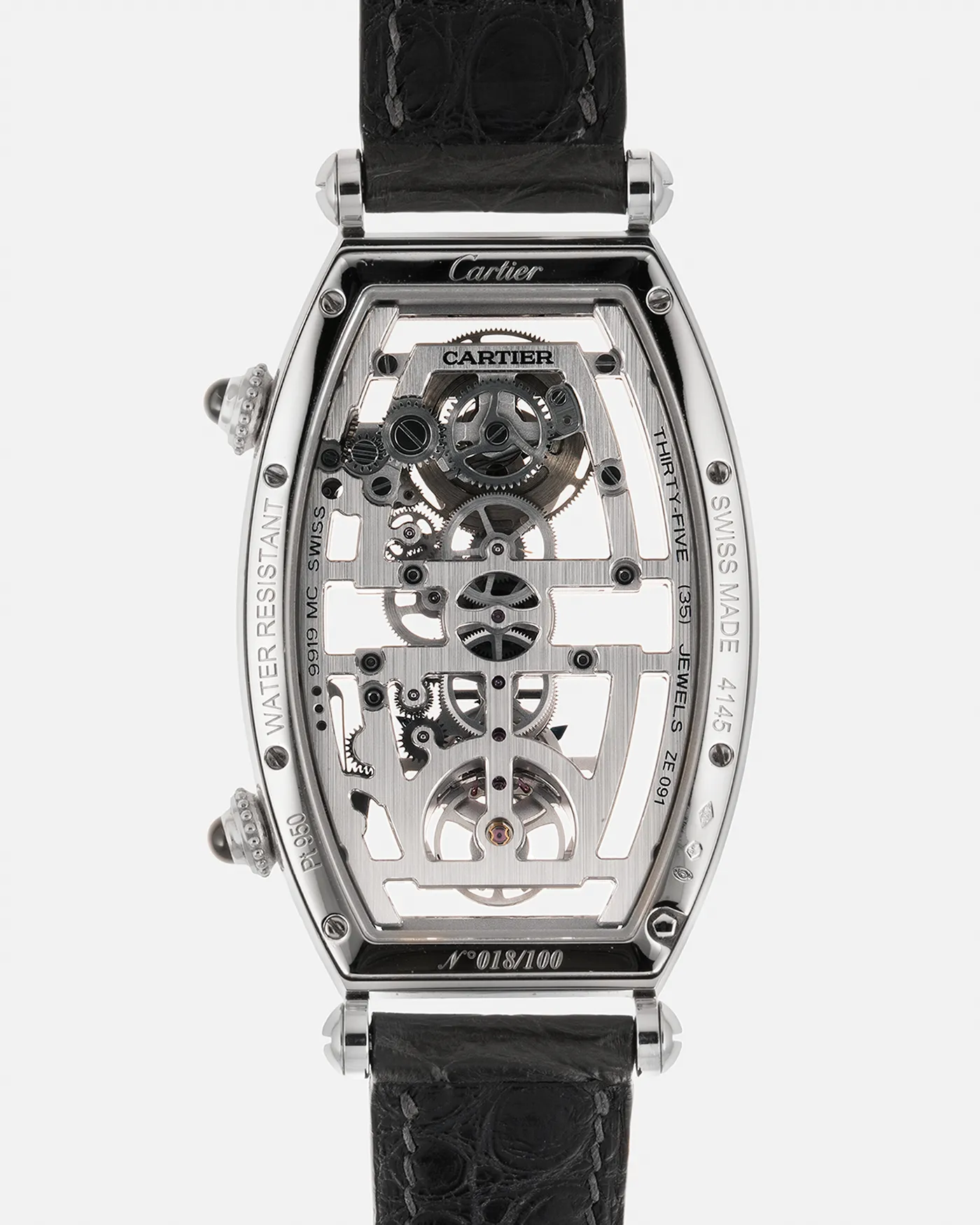 Cartier Privé Tonneau Skeleton Dual Time Platinum