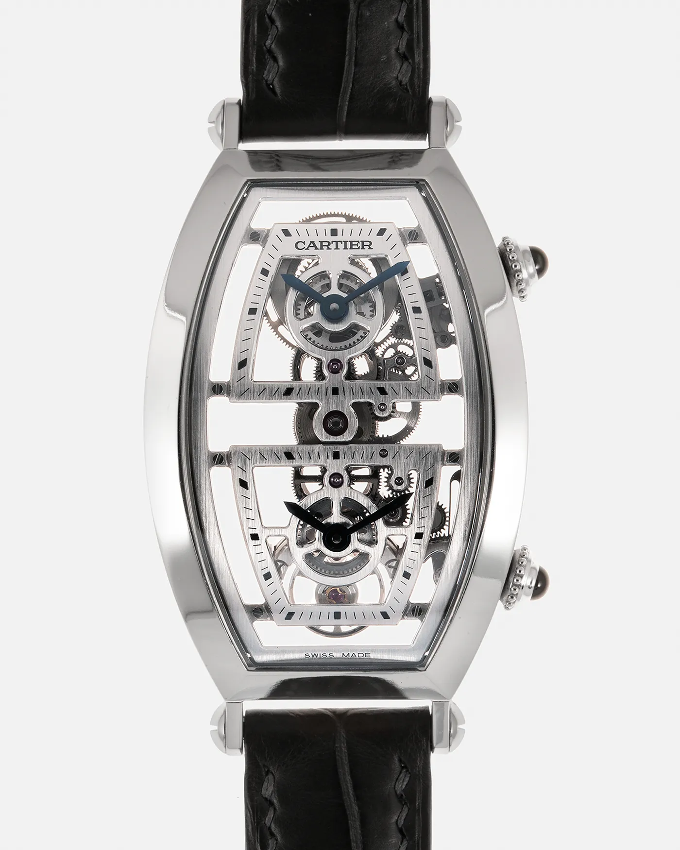 Cartier Privé Tonneau Skeleton Dual Time Platinum
