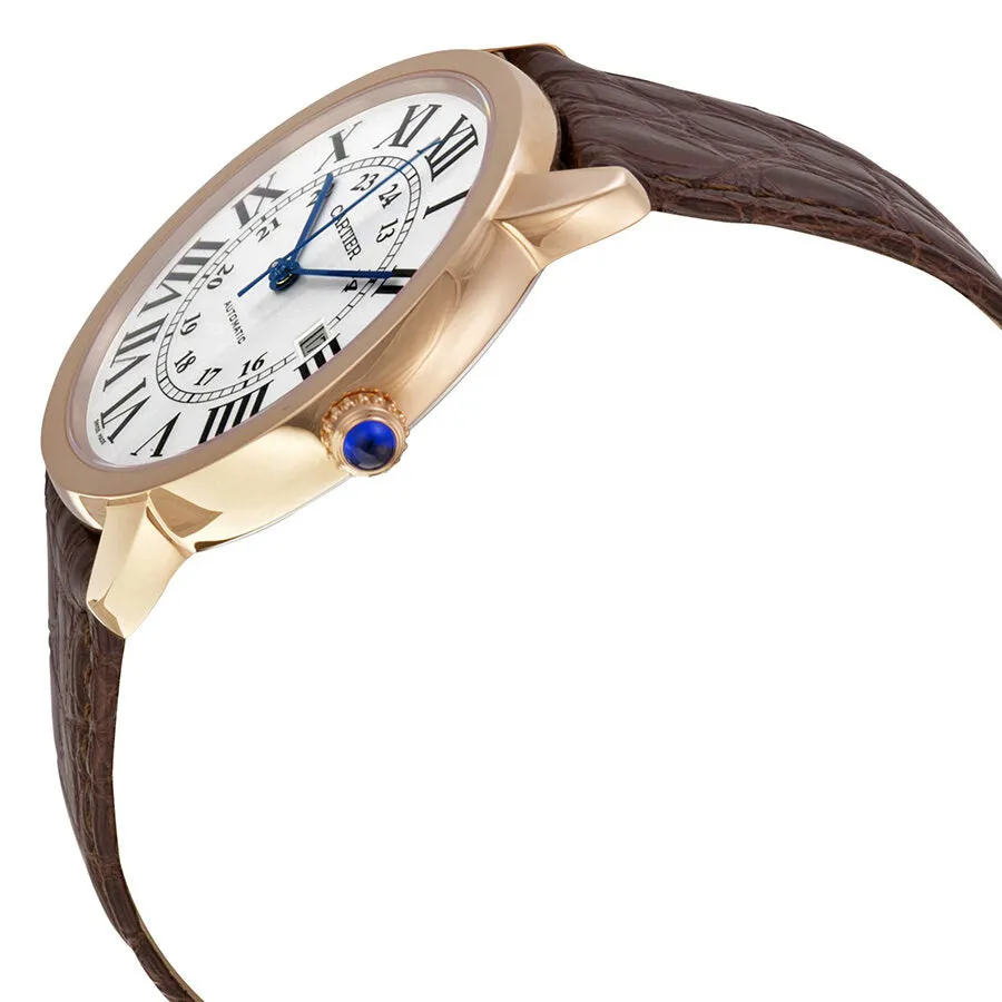 Cartier Ronde Solo de Cartier XL Automatic Silver Dial 18 kt Rose Gold Men's Watch W6701009