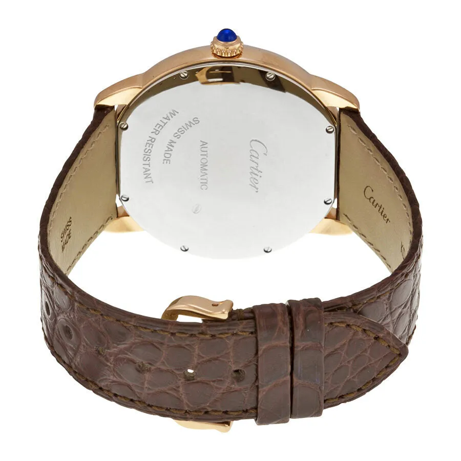Cartier Ronde Solo de Cartier XL Automatic Silver Dial 18 kt Rose Gold Men's Watch W6701009