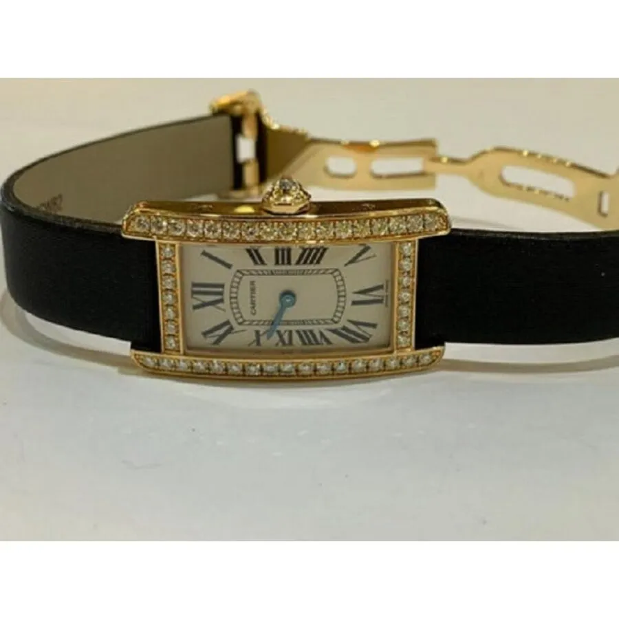 Cartier Tank Americaine Silver Dial 18k Pink Gold Men's Watch WJTA0002