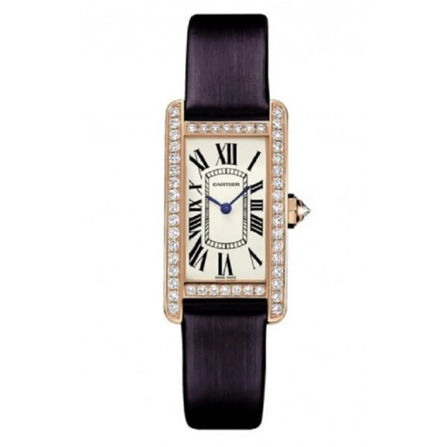 Cartier Tank Americaine Silver Dial 18k Pink Gold Men's Watch WJTA0002