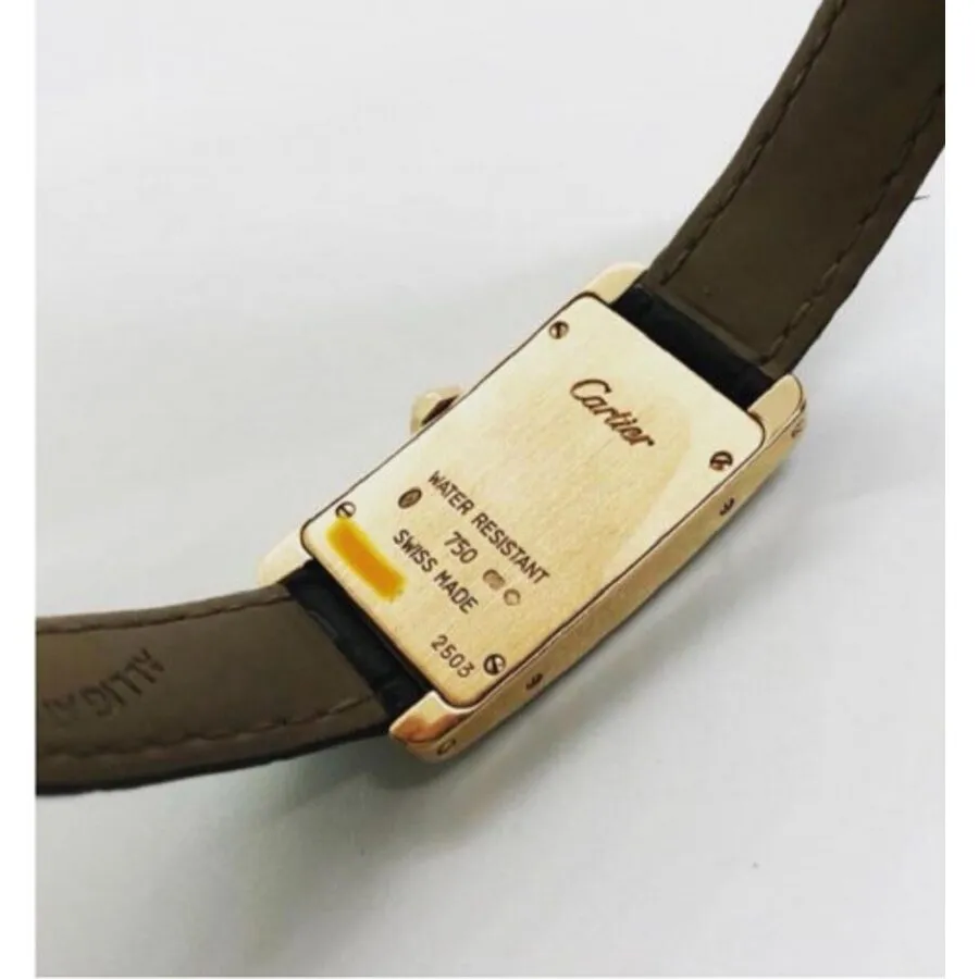 Cartier Tank Americaine Silver Dial 18k Pink Gold Men's Watch WJTA0002