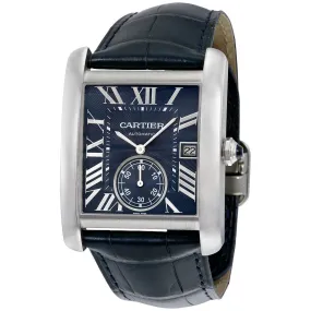 Cartier Tank MC Blue Dial Stainless Steel Men's Watch WSTA0010