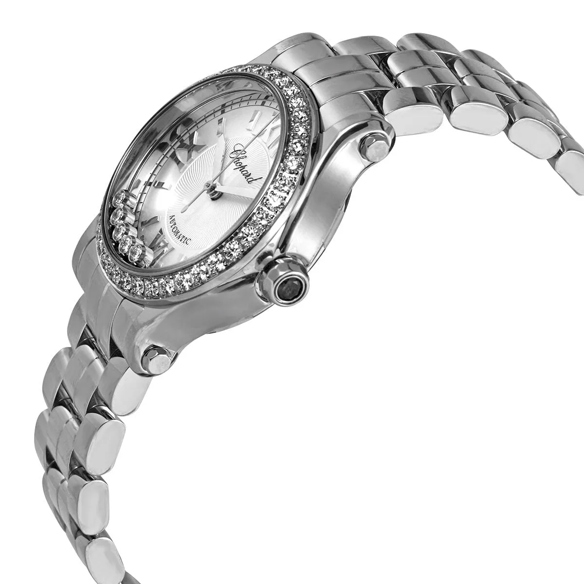 Chopard Happy Sport Automatic Diamond Silver Dial Ladies Watch 278573-3014