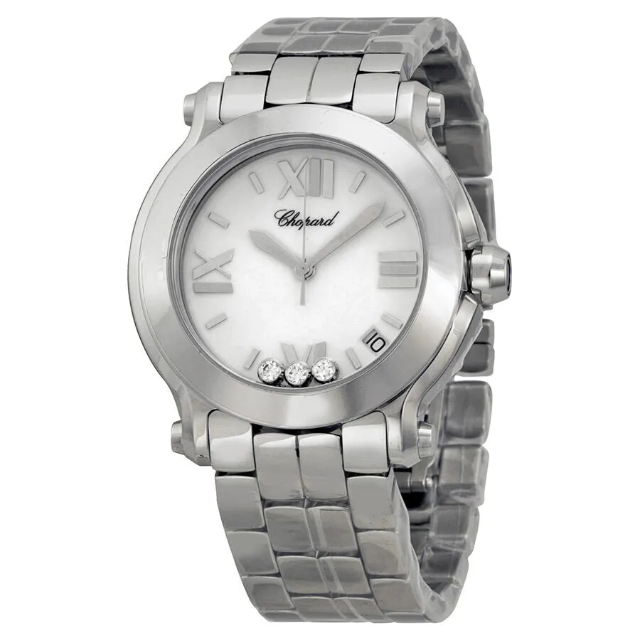 Chopard Happy Sport White with Diamonds Dial Ladies Watch 278477-3013