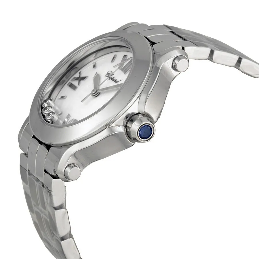 Chopard Happy Sport White with Diamonds Dial Ladies Watch 278477-3013