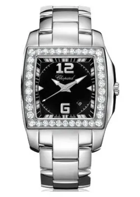 Chopard Two O Ten Black Dial Diamond Bezel Ladies Watch 108464-2004