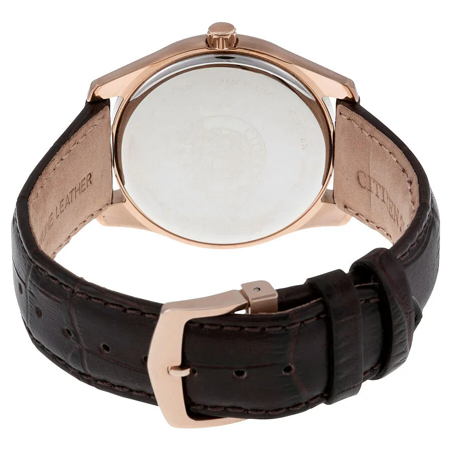 Citizen Eco Drive Black Dial Brown Leather Men's Watch AU1043-00E